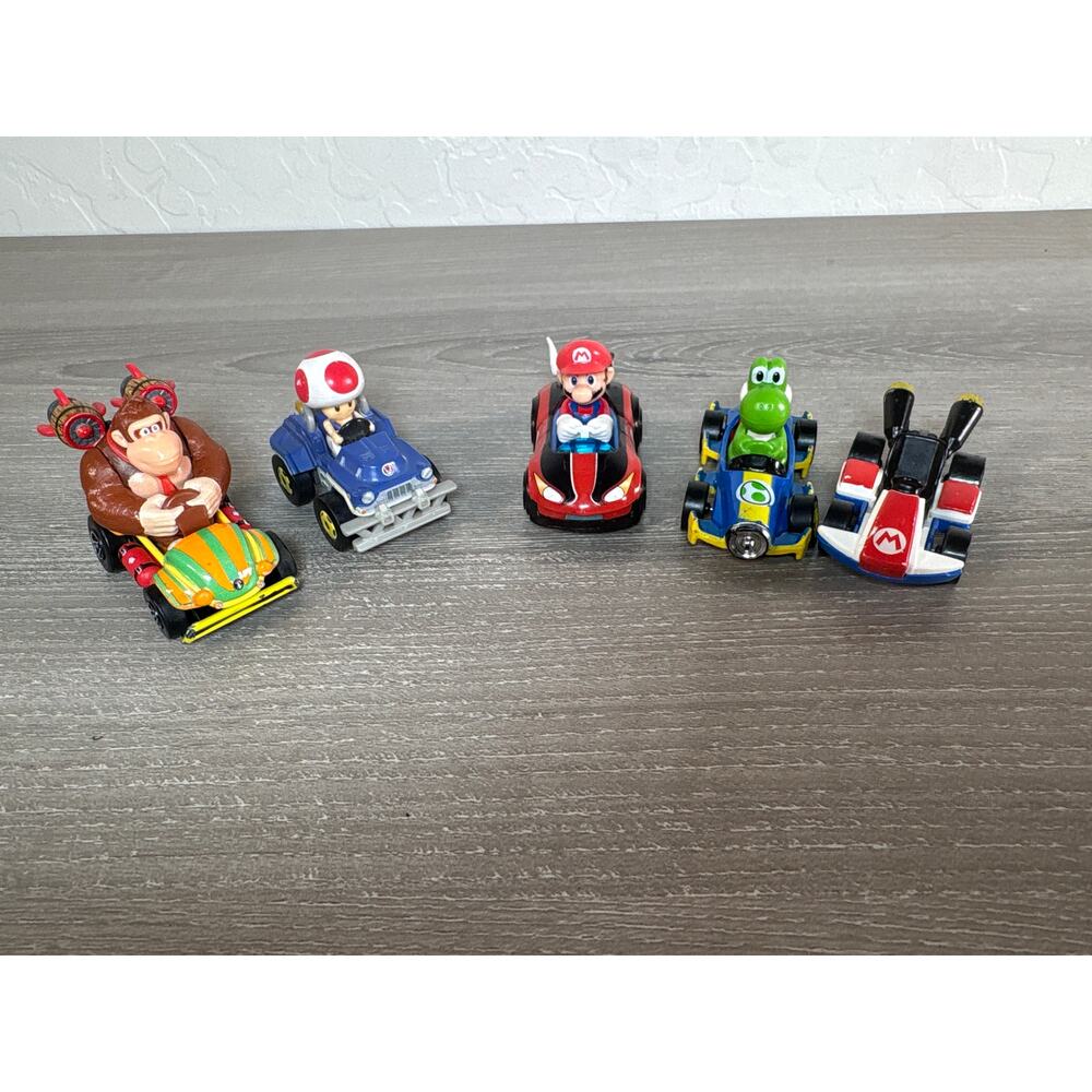 Mario Kart Toy Lot Mario‎ Yoshi Donkey Kong Toad Pull Back Cars Nintendo